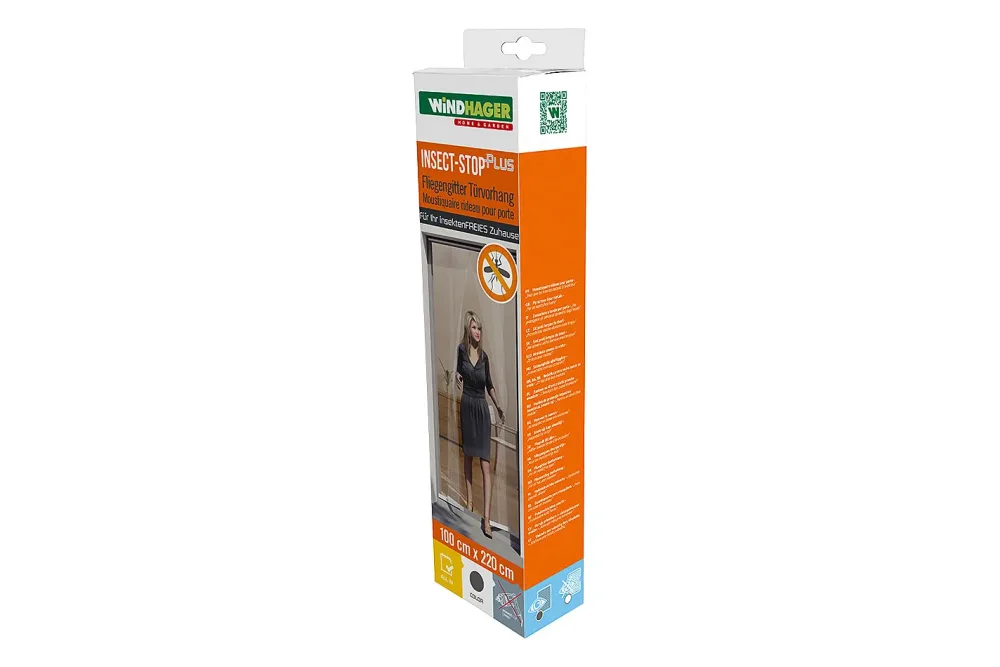 Windhager Fliegengitter Türvorhang Anthrazit | 100 × 220 cm