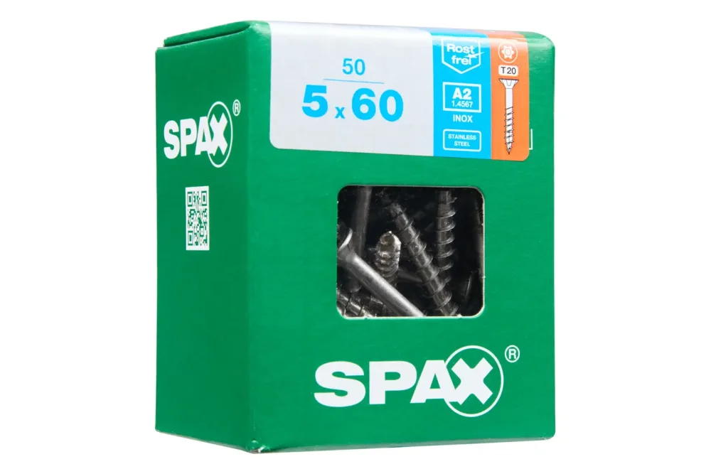 Spax Senkkopf-Holzschraube A2 Rostfrei | 5 × 60 mm | 50 Stück