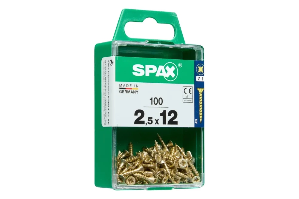 Spax Senkkopf Holzschraube | 2.5 × 12 mm | 100 Stück