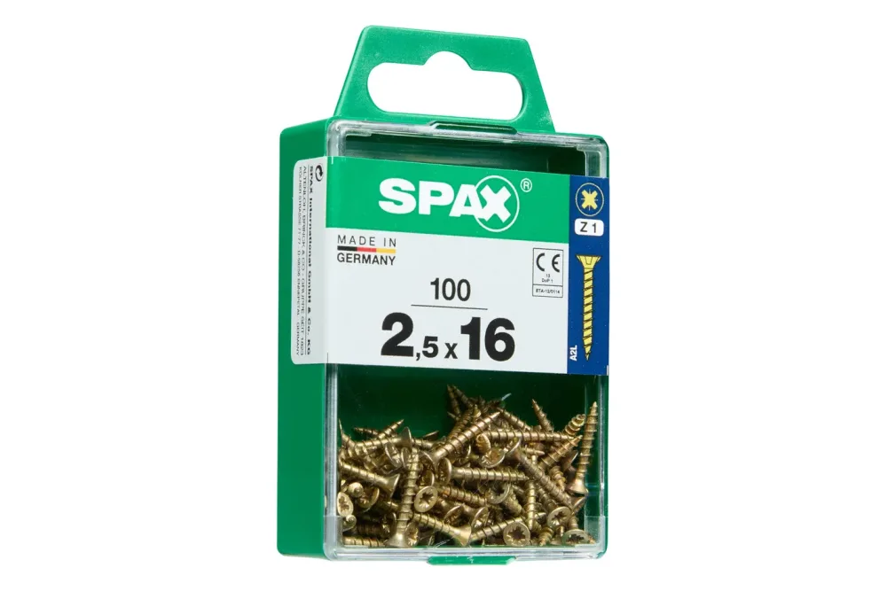 Spax Senkkopf-Gelb Universalschraube | 2.5 × 16 mm | 100 Stück