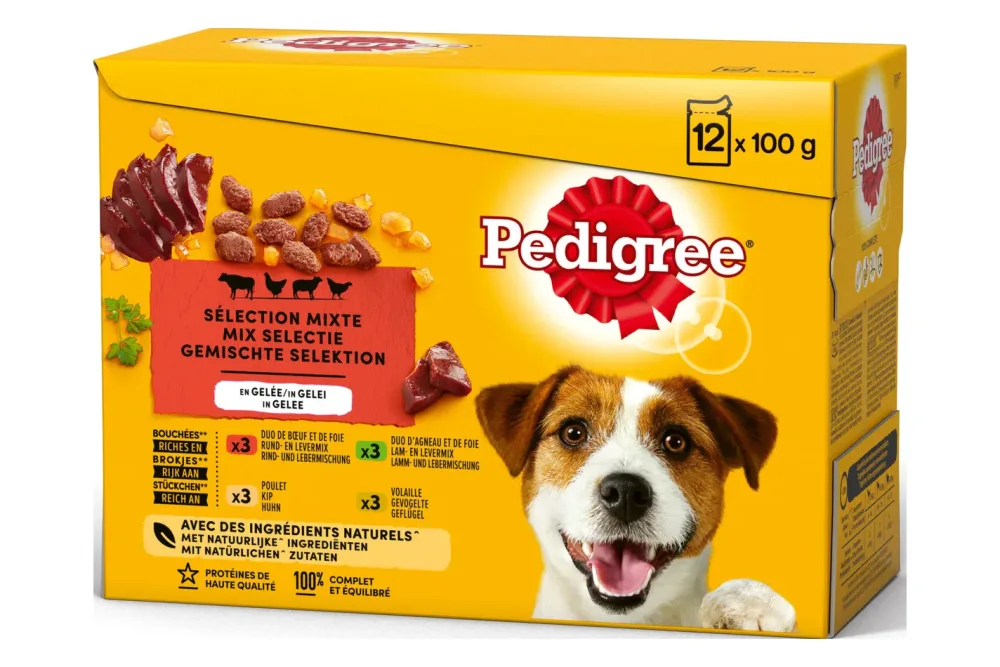 Pedigree -  Favourites in Gelee Beutel 12x100g, 1200g