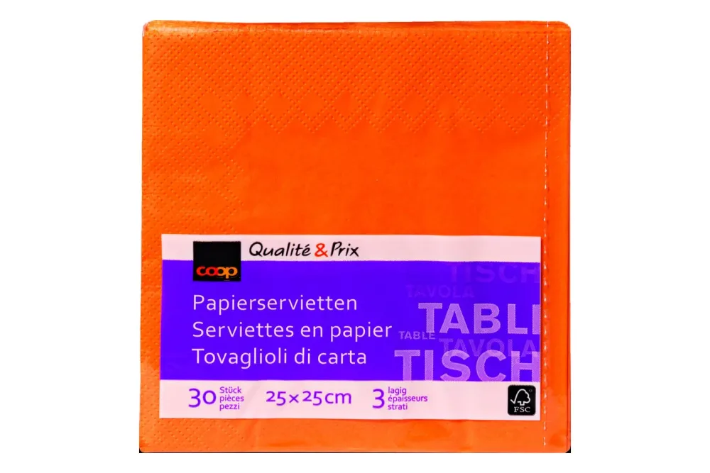 Inhouse Servietten orange 1/4 24cm 30 Stück