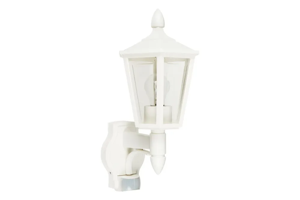 Steinel L 15 S 617912 Außenwandleuchte mit Bewegungsmelder Energiesparlampe, LED E27 60 W Weiß