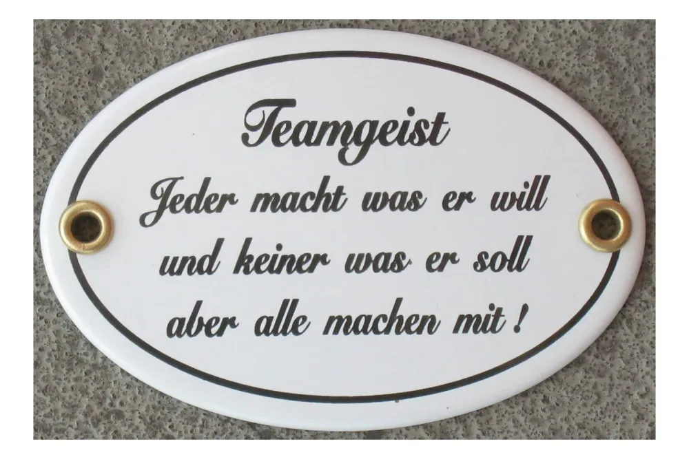 Münder Email Schild Teamgeist | 13 × 0.5 cm