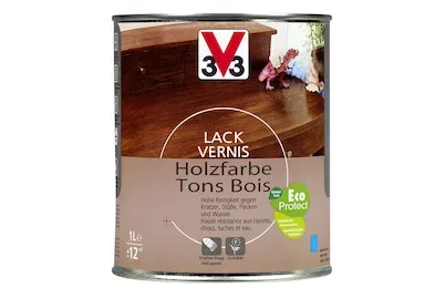 V33 Lack Holzfarbe 1 l weiss satiniert