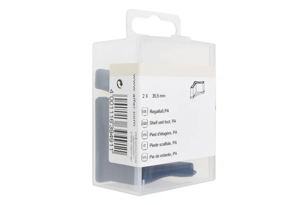 Alfer Regalfuss Hart-PVC für Combi-Tech | 36 × 3.6 × 0.6 cm | 2 Stück