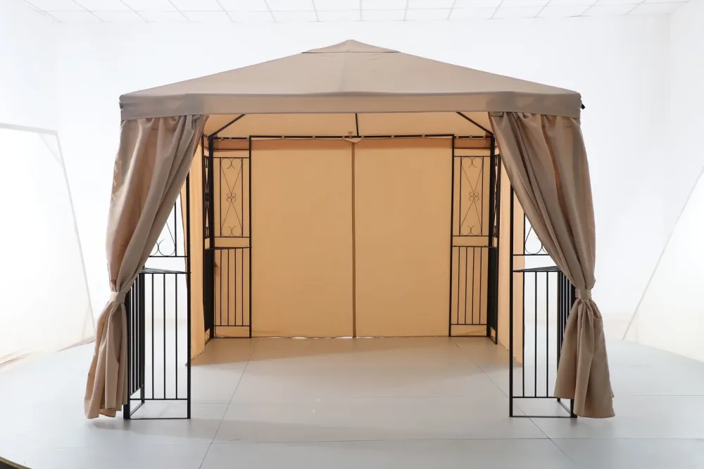Home and More Stahlpavillon Mérida Braun-Schwarz | 3 × 3 m