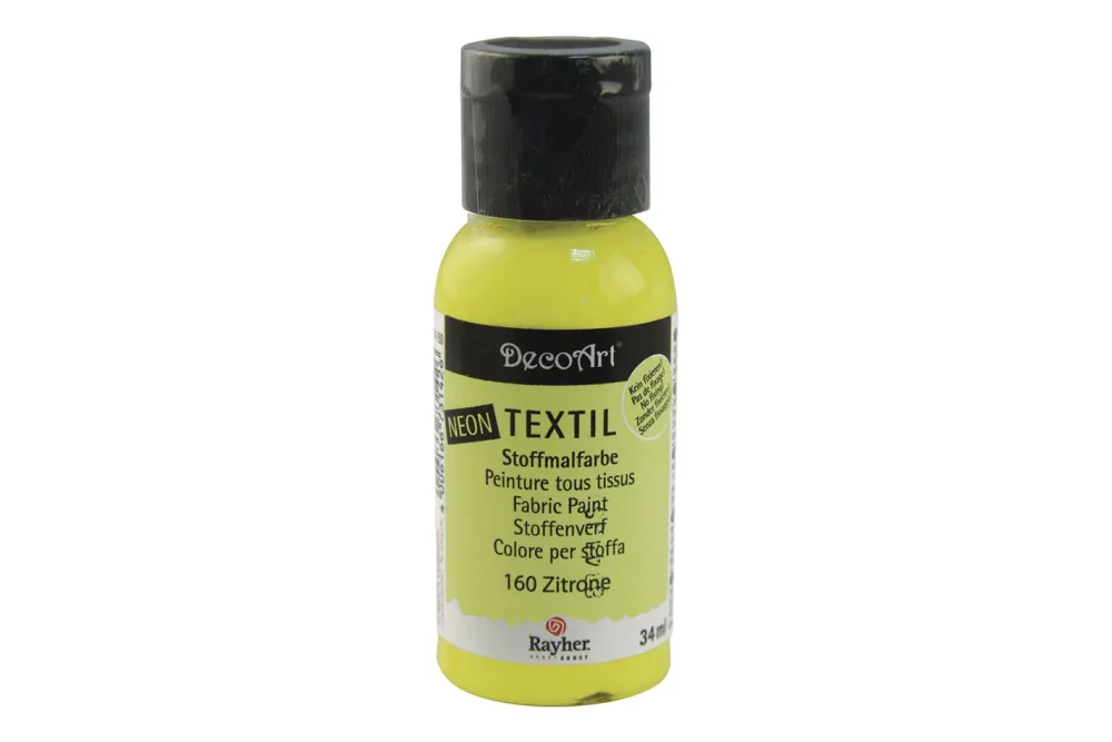 Rayher Neon-Stoffmalfarbe Zitrone | 34 ml