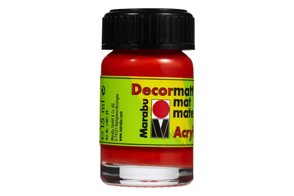 Marabu Acrylfarbe Decormatt Zinnoberrot | 15 ml