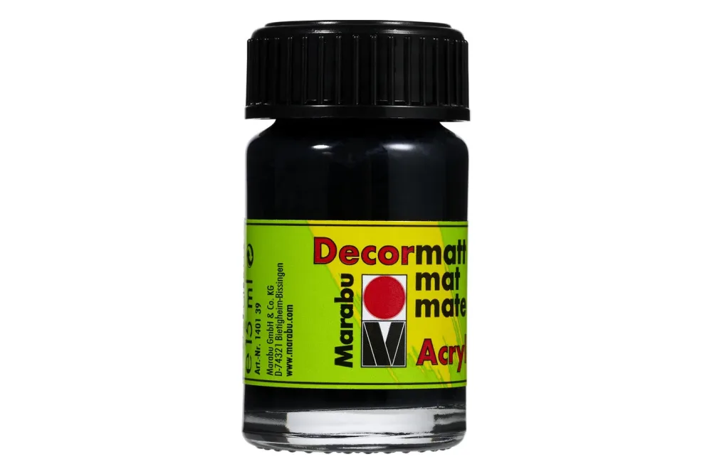 Marabu Acrylfarbe Decormatt Schwarz | 15 ml