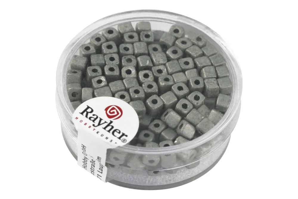 Rayher Glaswürfel Matt Metallic | 3.4 mm | 15 g
