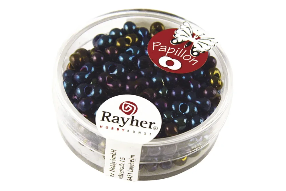 Rayher Papillon-Rocailles Saphir | 3.2 × 6.5 mm | 18 g