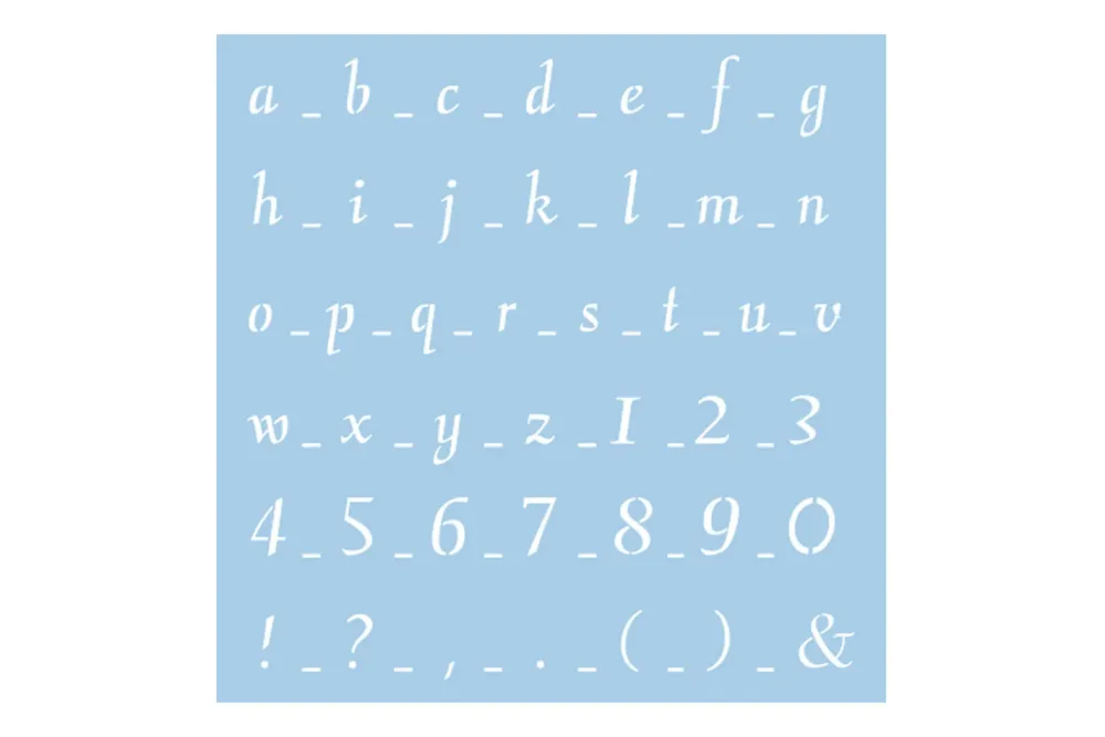 Rayher Schablone Klassische Schrift 1 | 30 × 30 cm