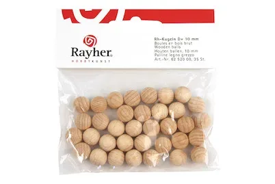 Rayher Rohholz-Kugeln Ungebohrt | 10 mm | 35 Stück