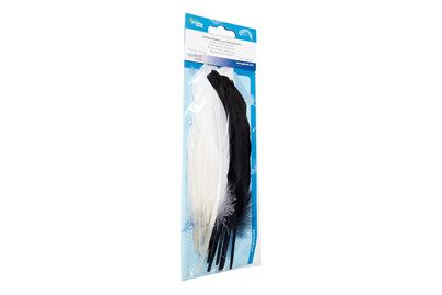 Glorex Indianerfeder Schwarz-Weiss | 16 cm | 15 Stück