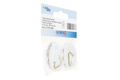 Glorex Selbstklebende Wandtellerhalter | 40 mm | 4 Stück