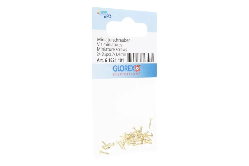 Glorex Miniaturschrauben | 7 × 1.4 mm | 24 Stück