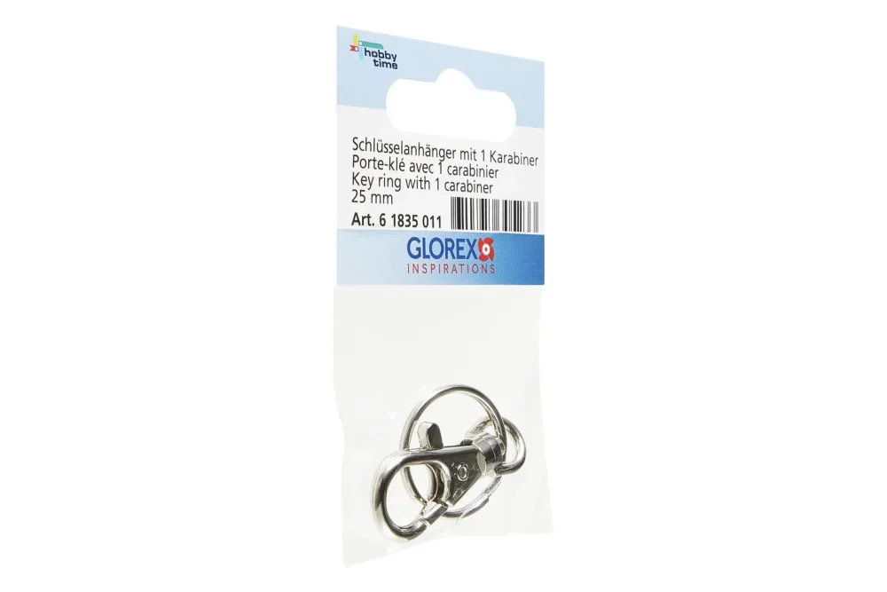 Glorex Schlüsselanhänger mit Karabiner | ⌀ 25 mm