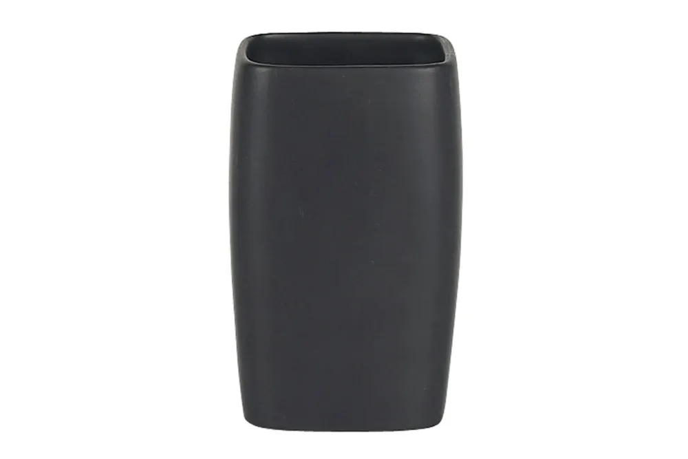 Spirella Zahnputzbecher Retro Schwarz | 11 × 7 × 7 cm