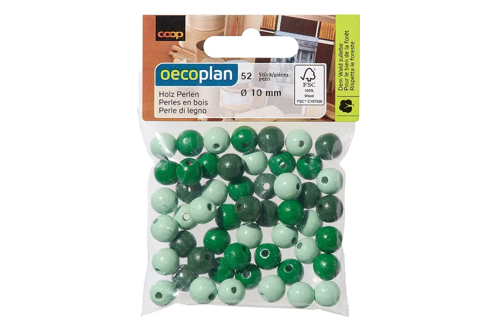 Oecoplan Holzperlen-Mischung | ⌀ 1 cm | 52 Stück