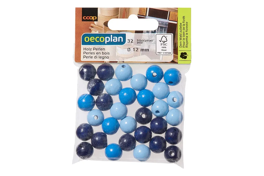 Oecoplan Holzperlen FSC 100% | ⌀ 12 mm | 32 Stück