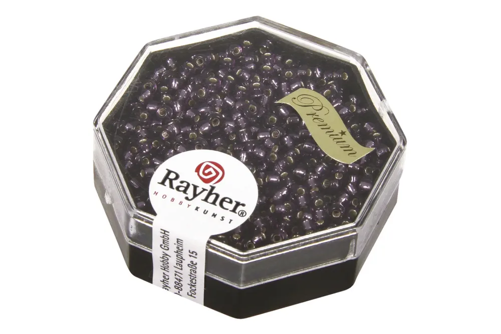 Rayher Premium-Rocailles mit Silbereinzug Violett | 2.2 mm | 10 g
