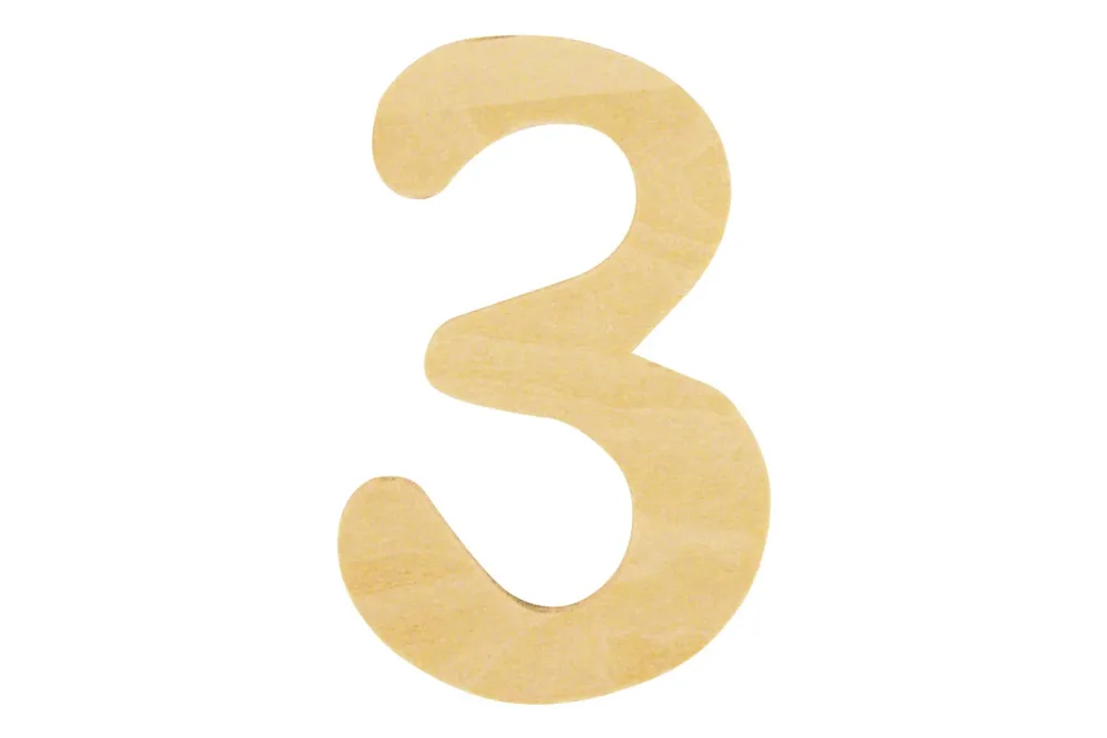 Rayher Holz-Zahl 3 | 6 cm