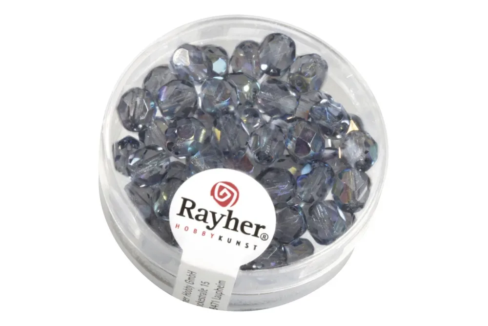 Rayher Glas-Schliffperle | 6 mm | 50 Stück