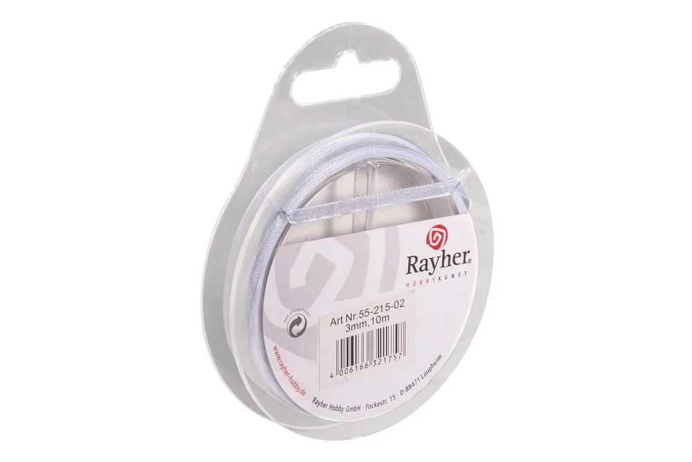 Rayher Organzaband Weiss | 3 mm | 10 m