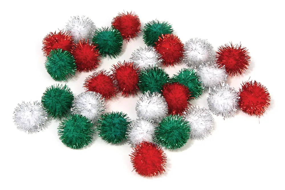 Rayher Metallic-Pompons Sortiert | 15 mm | 75 Stück