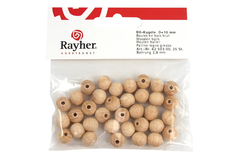 Rayher Rohholz-Kugeln Durchgebohrt | 2.5 CHF | 6 Stück