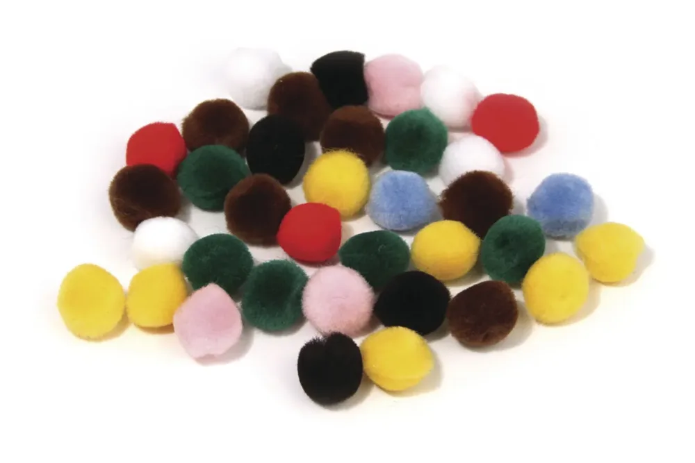 Rayher Pompons Bunt | 10 mm | 65 Stück