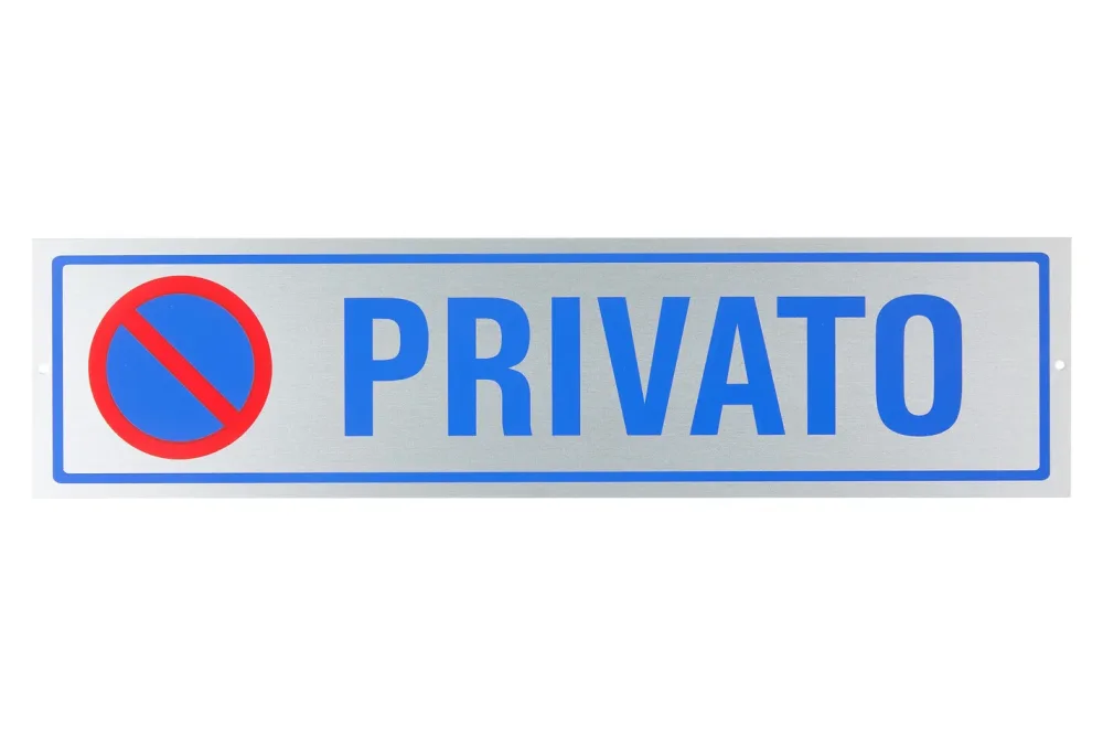 Schild Privato Aluminium | 40 × 10 cm