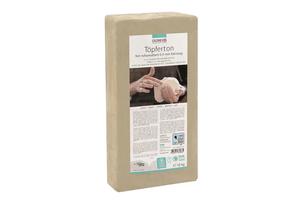 Glorex Töpferton Weiss Feinschamottiert | 10 kg