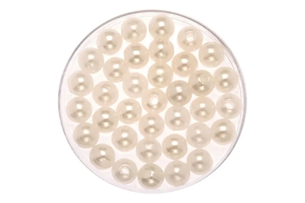 Glorex Deko-Perlen Weiss | 6mm | 75 g