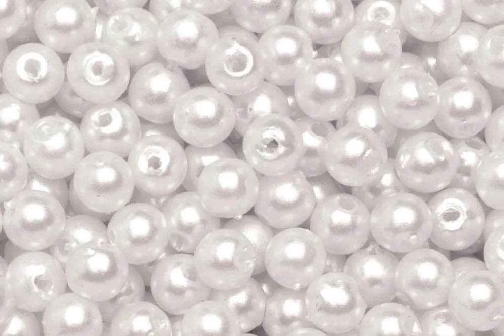 Glorex Deko-Perlen Weiss | 10 mm | 75 Stück