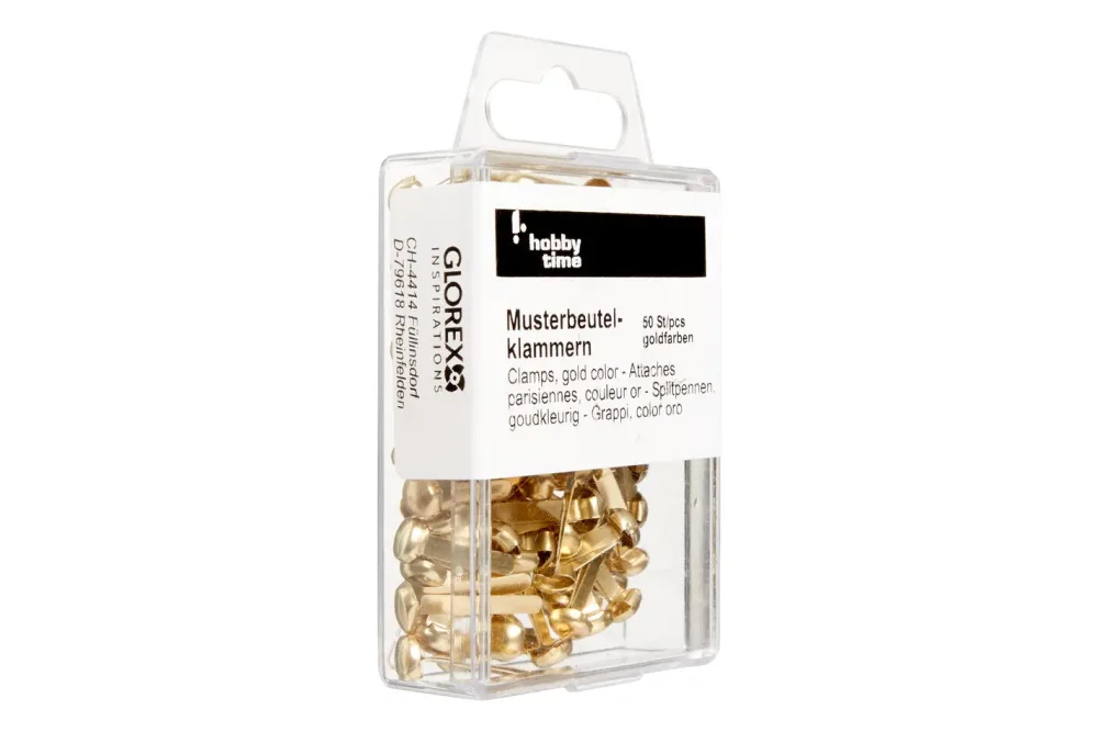 Glorex Musterbeutelklammern Gold | 50 Stück