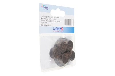 Glorex Haftmagnete Rund Schwarz | ⌀ 17.5 × 4 mm | 10 Stück
