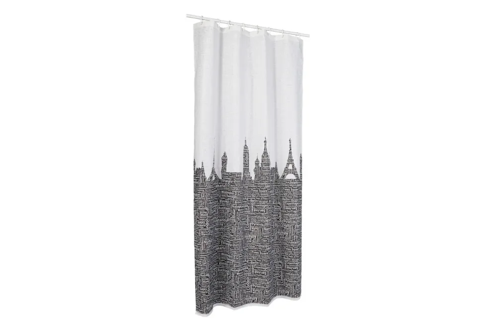 Spirella Duschvorhang Urban Schwarz | 120 × 200 cm