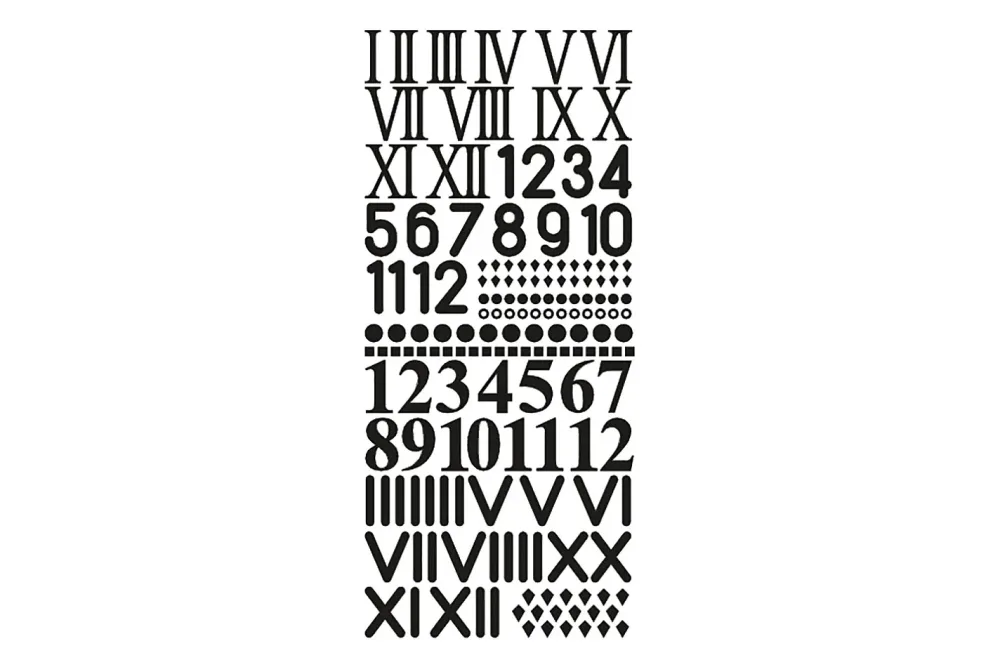 Rayher Klebeschrift Uhrenziffern | 10 × 23 cm