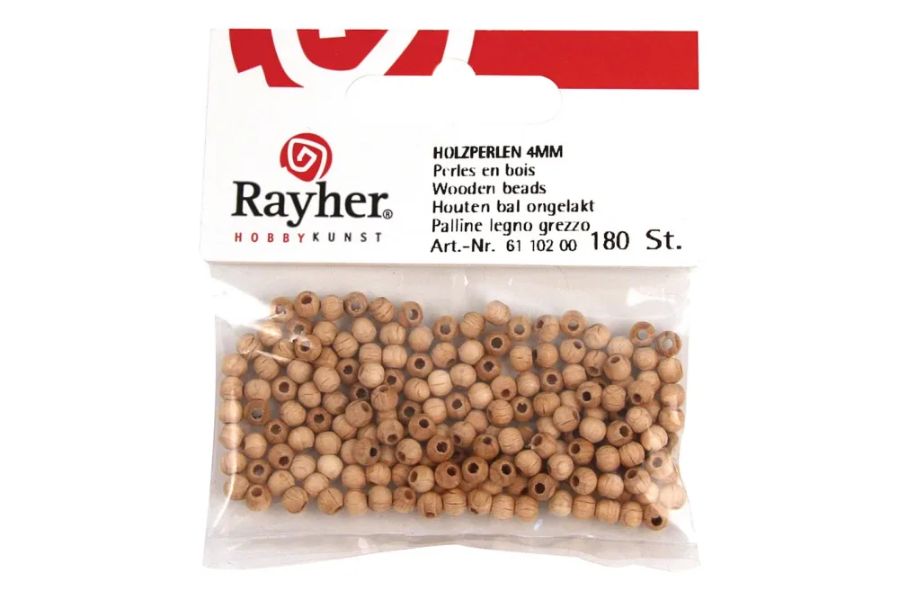 Rayher Rohholz-Perlen | 6 mm | 135 Stück