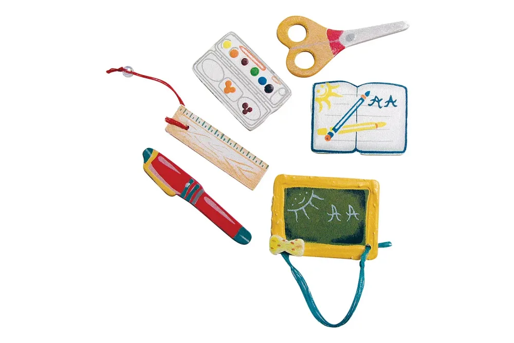 Rayher Holzstreuteile Schulanfang | 3-4 cm | 6 Stück
