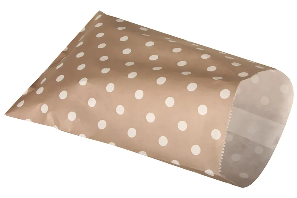Rayher Papiertütchen Lebensmittelecht Beige mit Punkten | 25 Stück