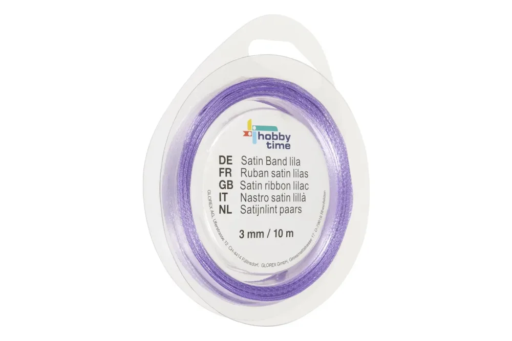 Glorex Satinband Lila | 3 mm × 10 m
