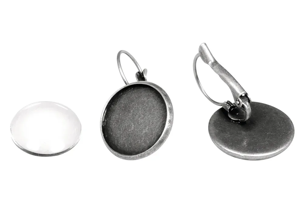Rayher Ohrring-Metallfassung mit Cabochon | 17 mm | 1 Paar