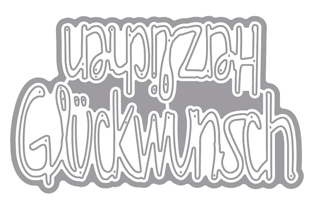 Rayher Stanzschablonen-Set Herzlichen Glückwunsch (6-8.5 cm) | 2 Stück