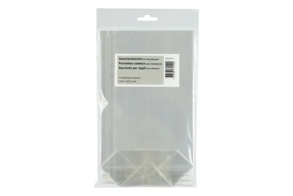 Pralinenbeutel transparent, 14.5x23.5cm, 10 Stück