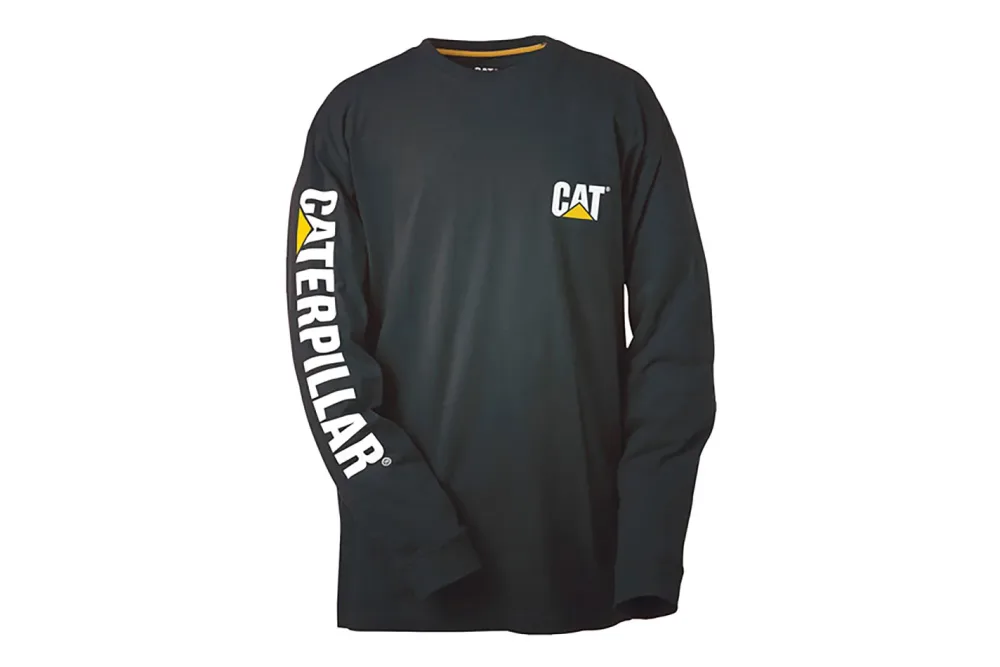 Caterpillar Langarmshirt Trademark Banner Schwarz | Gr. M