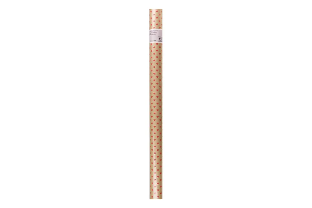 Geschenkpapier 70cmx5m Kraft Herzen rot