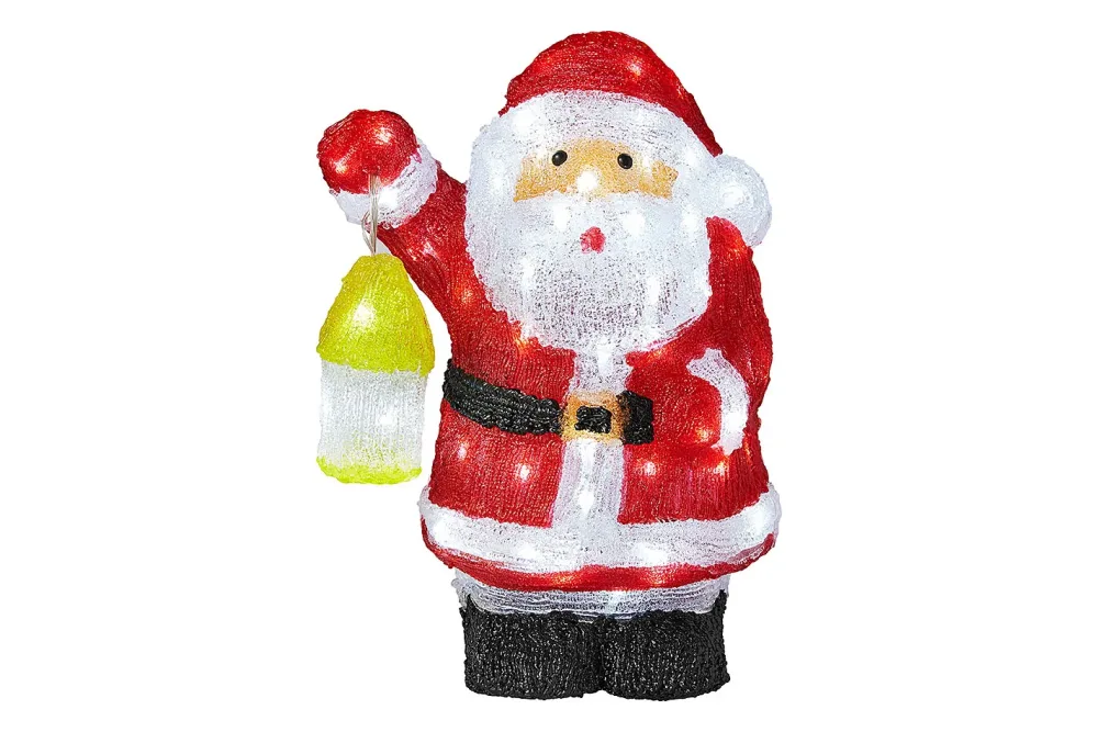 LED Santa mit Laterne, weiss 80D